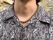 Black Sign Python Pattern Double Front Sports Shirt Salt Snake