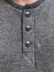 Stevenson Overall KH-CH Linen Blended Knit Henley Charcoal