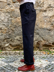 Black Sign Jail Stripe Dress Trousers  Royal Navy