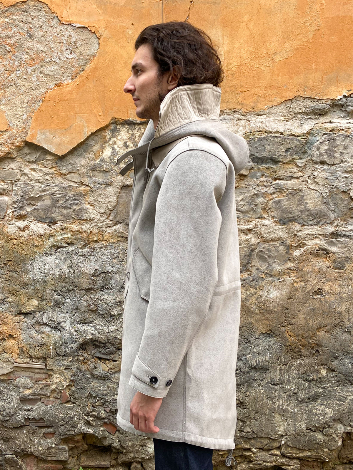 Ten C Ultra Suede Parka Grey Elephant