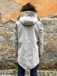 Ten C Ultra Suede Parka Grey Elephant