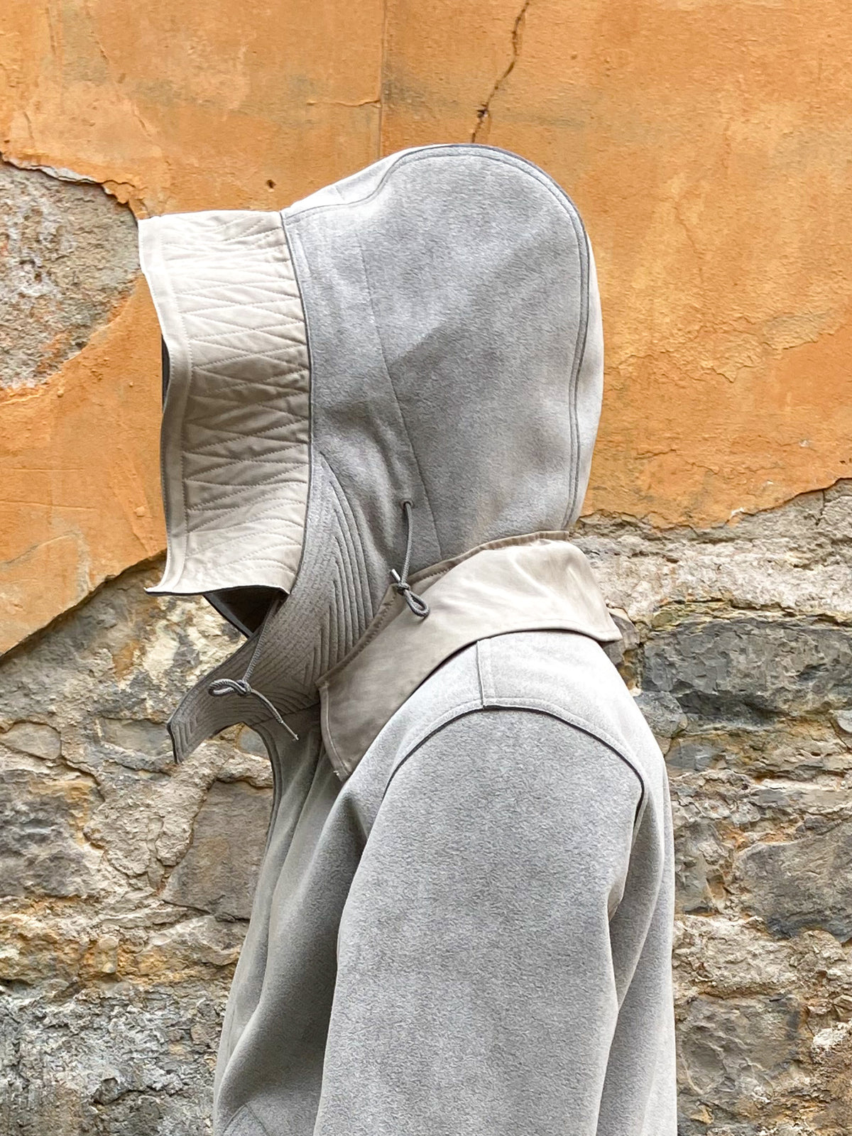 Ten C Ultra Suede Parka Grey Elephant