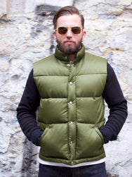 Joe McCoy MJ17166 Nylon Down Vest Olive