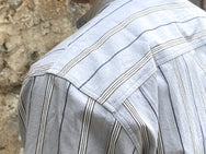 Indigofera Muir Shirt Cotton Stripe, Grey / White / Navy