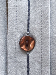 Indigofera Muir Shirt Cotton Stripe, Grey / White / Navy