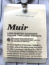 Indigofera Muir Shirt Cotton Stripe, Grey / White / Navy