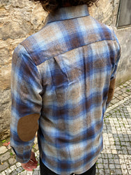 Pendleton Elbow-Patch Trail Shirt Taupe/Brown/Blue Ombre