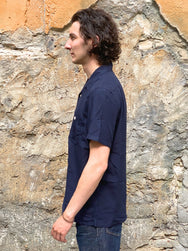 Iron Heart IHSH-249-IND Rayon Bowling Shirt Indigo