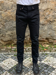 Momotaro Jeans 0405-B 15.7oz Black Selvedge Denim - High Tapered Fit