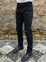 Momotaro Jeans 0405-B 15.7oz Black Selvedge Denim - High Tapered Fit