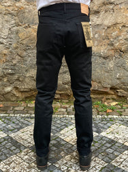 Momotaro Jeans 0405-B 15.7oz Black Selvedge Denim - High Tapered Fit