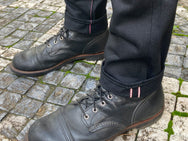 Momotaro Jeans 0405-B 15.7oz Black Selvedge Denim - High Tapered Fit
