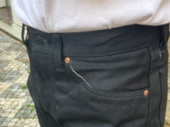 Momotaro Jeans 0405-B 15.7oz Black Selvedge Denim - High Tapered Fit