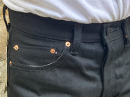 Momotaro Jeans 0405-B 15.7oz Black Selvedge Denim - High Tapered Fit