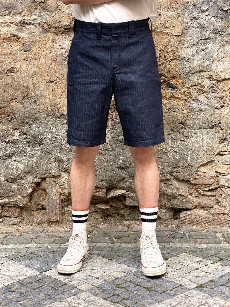 Samurai SWC250C20-HB Shorts Herringbone Indigo | denimheads.cz