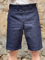 Samurai SWC250C20-HB Shorts Herringbone Indigo