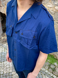 Fleurs de Bagne The Jungle Shirt Indigo