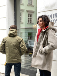 Ten C Ultra Suede Parka Grey Elephant
