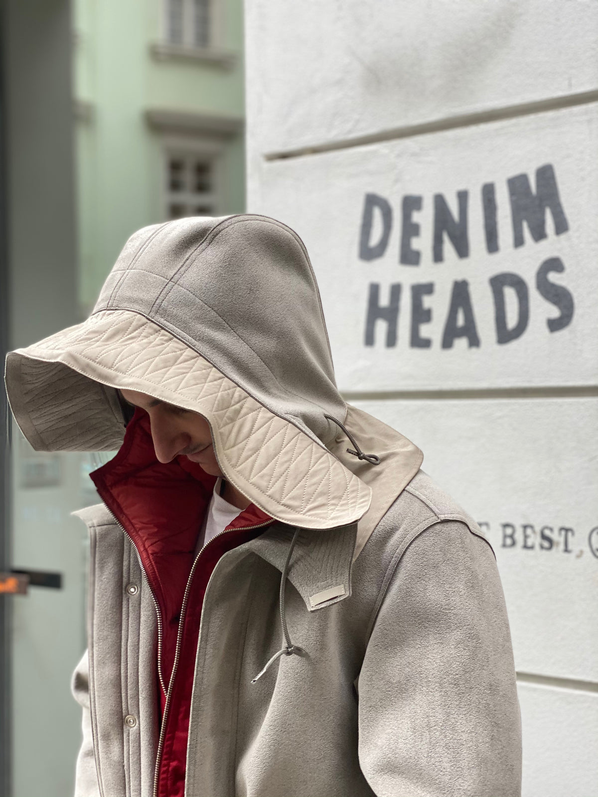 Ten C Ultra Suede Parka Grey Elephant