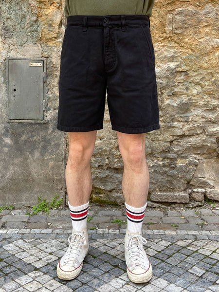 Nudie Jeans Luke Worker Shorts Rigid Twill Black
