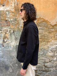 Iron Heart IHSH-275-BLK 12oz Selvedge Denim Work Shirt “The Johnny Cash Works Again” - Black