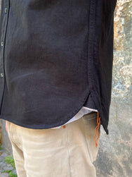 Iron Heart IHSH-275-BLK 12oz Selvedge Denim Work Shirt “The Johnny Cash Works Again” - Black