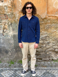 Iron Heart IHSH-96 Waffle Work Shirt - Indigo