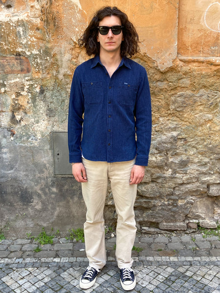 Iron Heart IHSH-96 Waffle Work Shirt - Indigo
