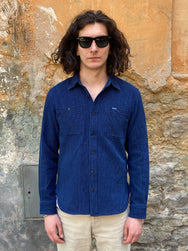 Iron Heart IHSH-96 Waffle Work Shirt - Indigo