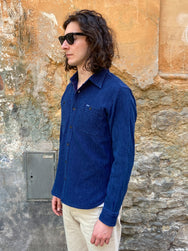 Iron Heart IHSH-96 Waffle Work Shirt - Indigo