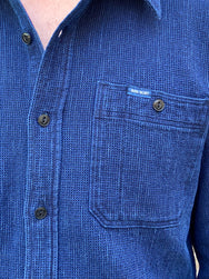 Iron Heart IHSH-96 Waffle Work Shirt - Indigo