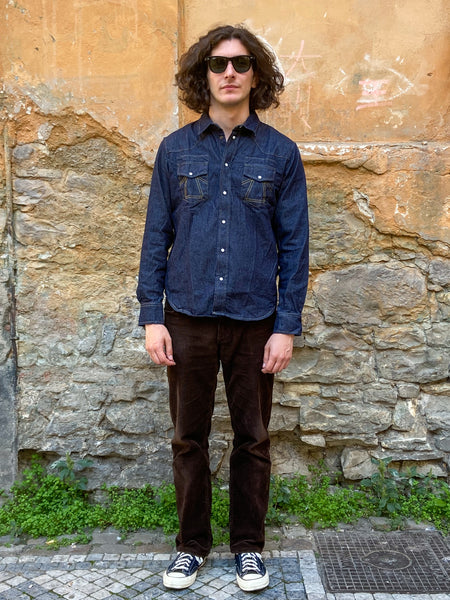 Eat Dust Western Shirt Texas Indigo Denim