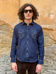 Eat Dust Western Shirt Texas Indigo Denim