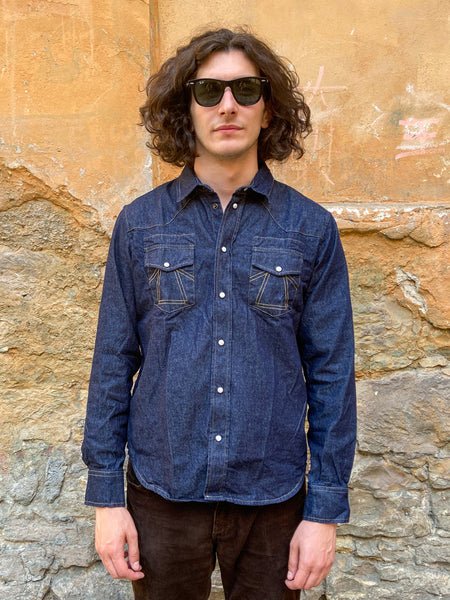 Eat Dust Western Shirt Texas Indigo Denim