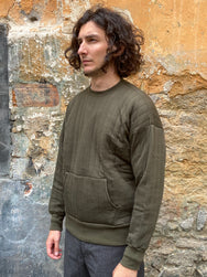 Joe McCoy MC18112 JM Quilted Sweatshirt Olive