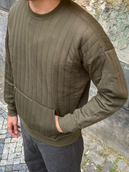 Joe McCoy MC18112 JM Quilted Sweatshirt Olive