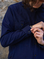 Hansen Sammo Casual Over Shirt Waffle Indigo