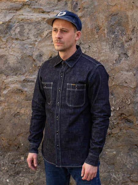 Iron Heart IHSH-322-IND 10oz Selvedge Denim Work Shirt  - Indigo