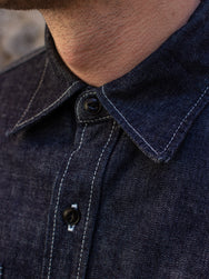 Iron Heart IHSH-322-IND 10oz Selvedge Denim Work Shirt  - Indigo