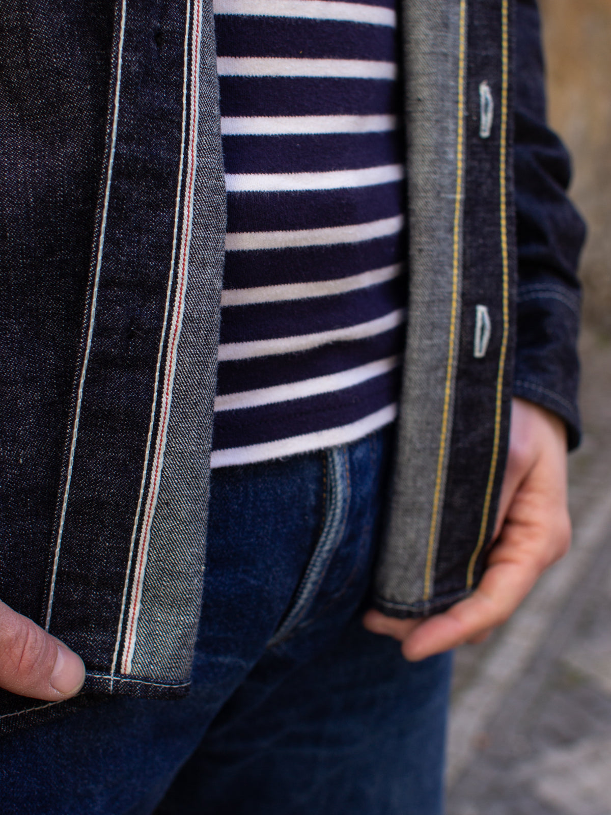 Iron Heart IHSH-322-IND 10oz Selvedge Denim Work Shirt  - Indigo