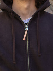 Iron Heart IHSW-10-BLK 14oz Ultra Heavyweight Loopwheel Cotton Zip Up Hoodie - Black