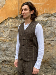 Momotaro 04-059 Twist Yarn Stripe Vest