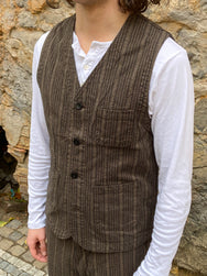 Momotaro 04-059 Twist Yarn Stripe Vest