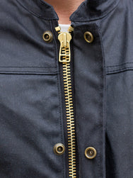 Ginew Wax Vest Black Facing East Lining