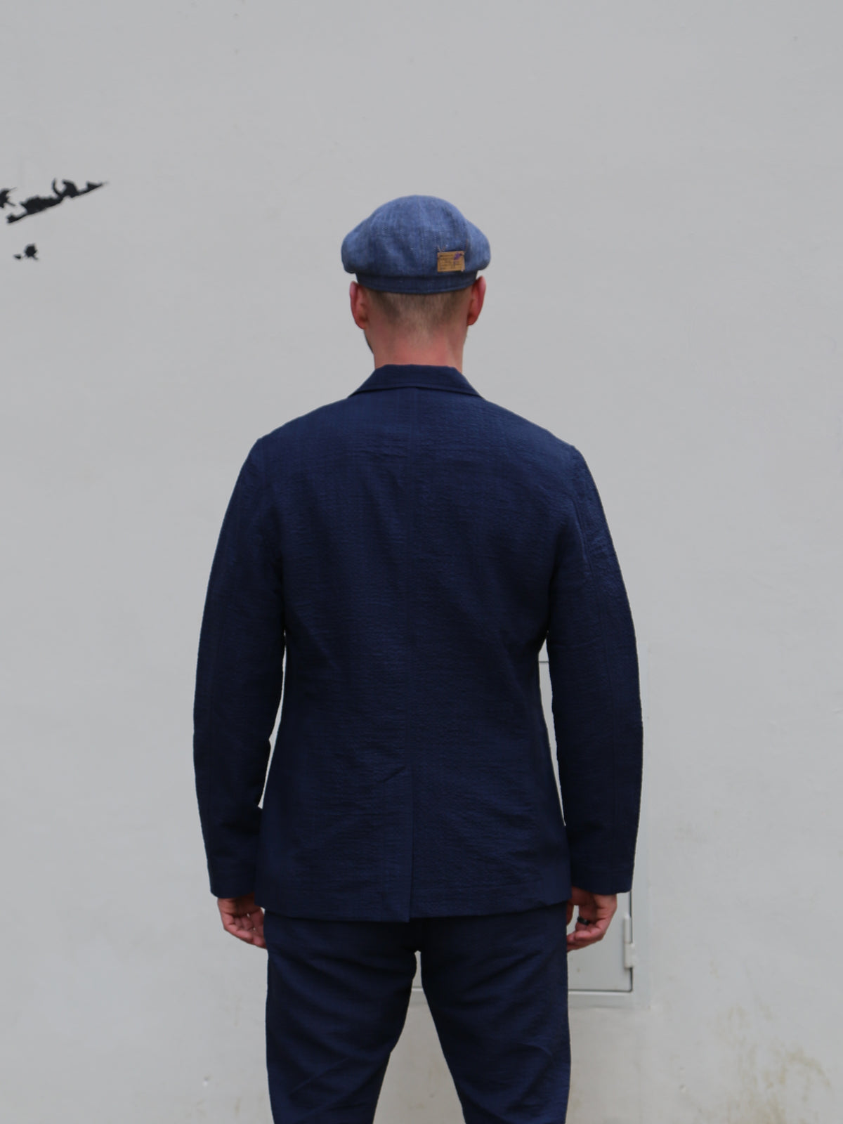 Hansen Garments Charlie Easy Three Button Blazer Crinkle Blue