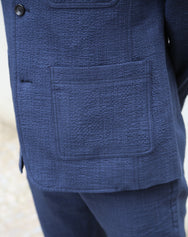 Hansen Garments Charlie Easy Three Button Blazer Crinkle Blue