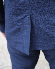 Hansen Garments Charlie Easy Three Button Blazer Crinkle Blue