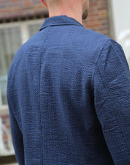 Hansen Garments Charlie Easy Three Button Blazer Crinkle Blue