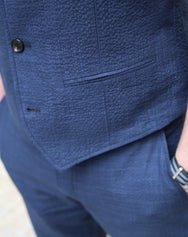 Hansen Garments Daniel Classic Waistcoat Vest Crinkle Blue