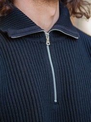 Andersen Andersen Navy Half-Zip / Pure Wool - Black